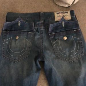 Men’s true religion jeans blue/red thread